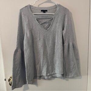 NEW AEO Criss Cross Bell Sleeve Sweater Medium American Eagle Soft Boho